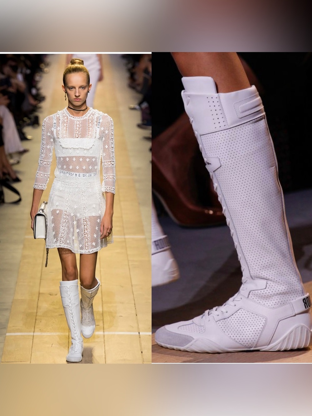 2017 Christian Dior Spring RTW J’Adior Knee High Sneakers Wrestling style Sz 38 - Picture 14 of 14